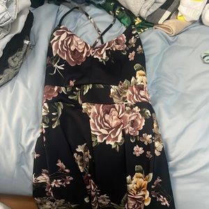 Floral Dark Blue Dress